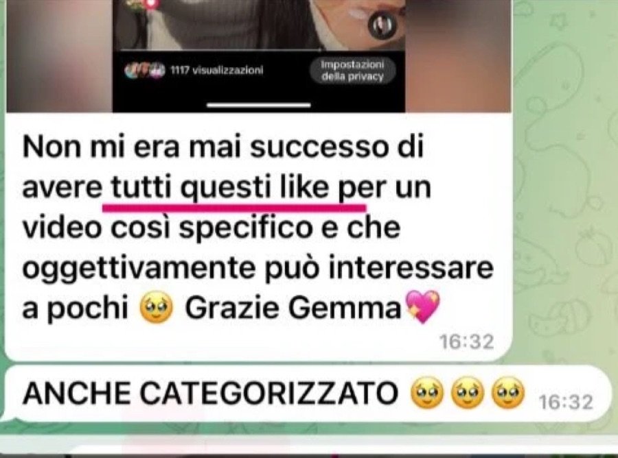 Messaggio: non mi era mai successo di avere tutti questi like